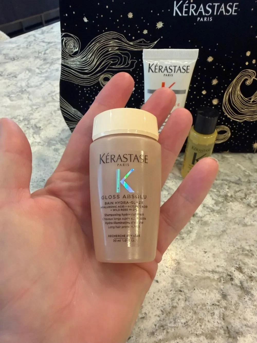 Kérastase Travel Hair Trio with Black & Gold Pouch